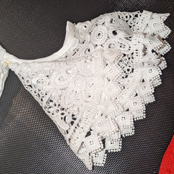 Two Sisters Celine Top White Size 4 Off The Shoulder - Picture 8 of 12